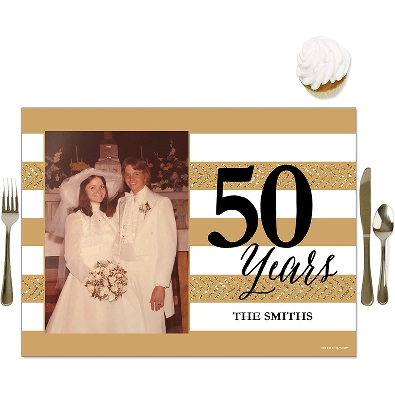 ersonalized We Still Do - 50th Wedding Anniversary - Custom Anniversary Party Table Decorations - Photo Placemats - Set of 16