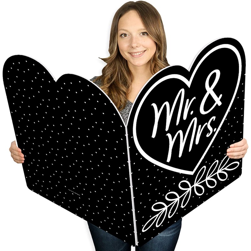 Mr. and Mrs. - Custom Wedding Congratulations Giant Greeting Card - Personalized Big Shaped Jumborific Card - 16.5 x 22 inches