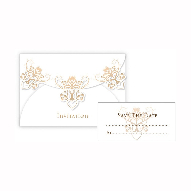 Rustic Wedding Invites And Envelope 8pcs