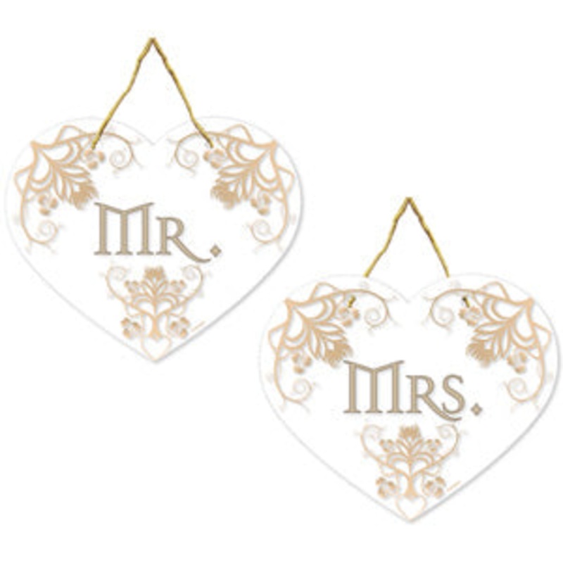 Rustic Wedding Mr & Mrs Chair Signs
