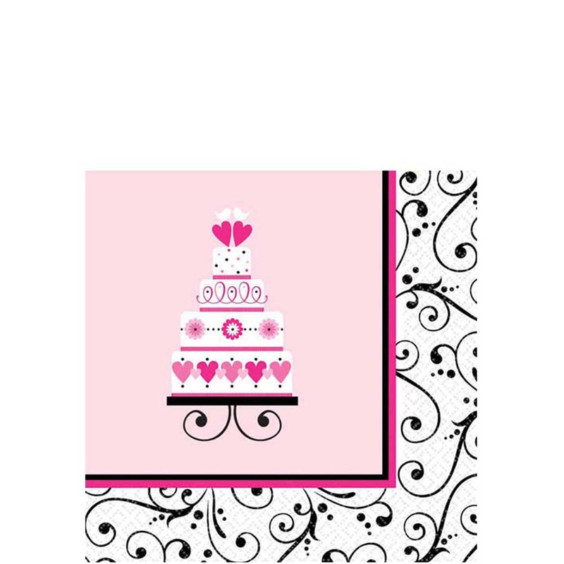 Sweet Wedding Beverage Tissues 36pcs