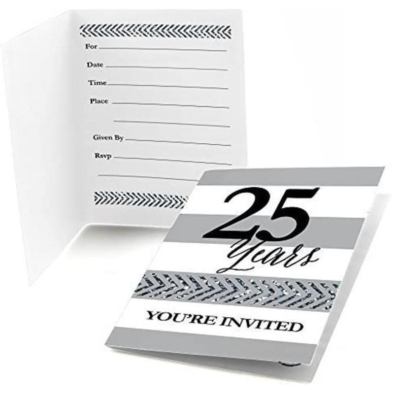 We Still Do - 25th Wedding Anniversary - Fill In Anniversary Party Invitations (8 count)