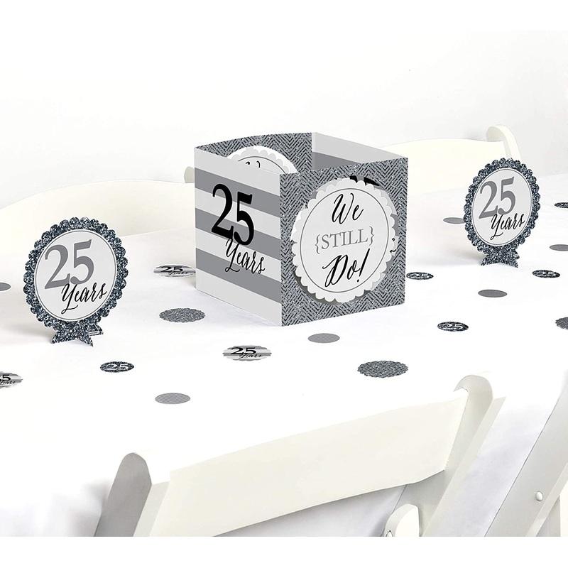 We Still Do - 25th Wedding Anniversary - Party Centerpiece & Table Decoration Kit