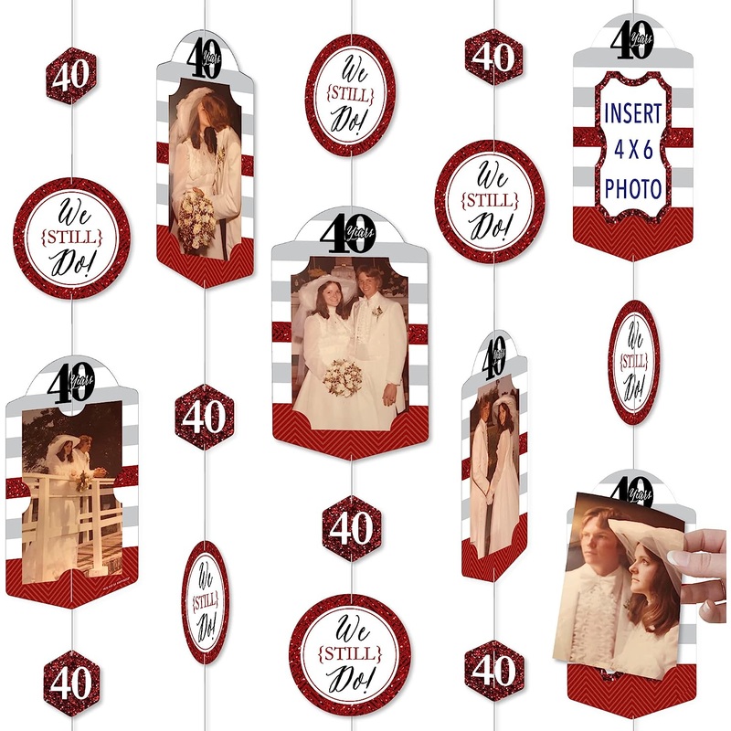 We Still Do - 40th Wedding Anniversary - Anniversary Party Vertical Photo Garland 35 Pieces