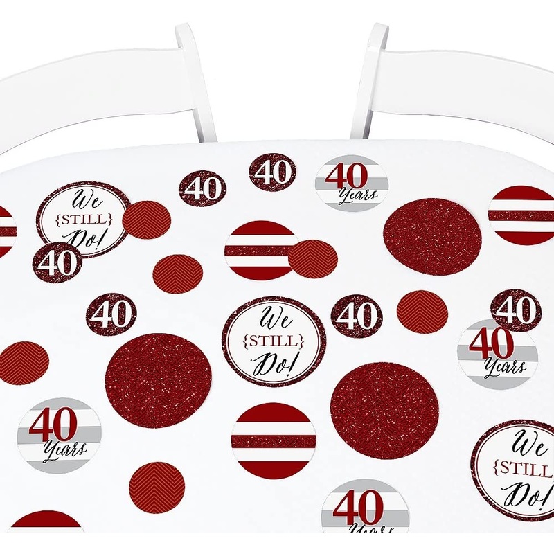 We Still Do - 40th Wedding Anniversary Giant Circle Confetti - Anniversary Party Decorations - Large Confetti 27 Count