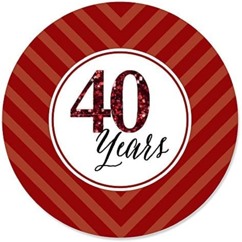 We Still Do - 40th Wedding Anniversary - Party Circle Sticker Labels - 24 Count