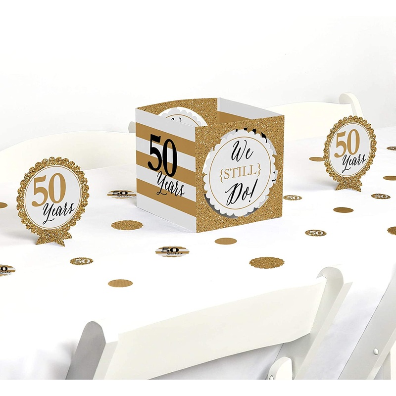 We Still Do - 50th Wedding Anniversary - Party Centerpiece & Table Decoration Kit