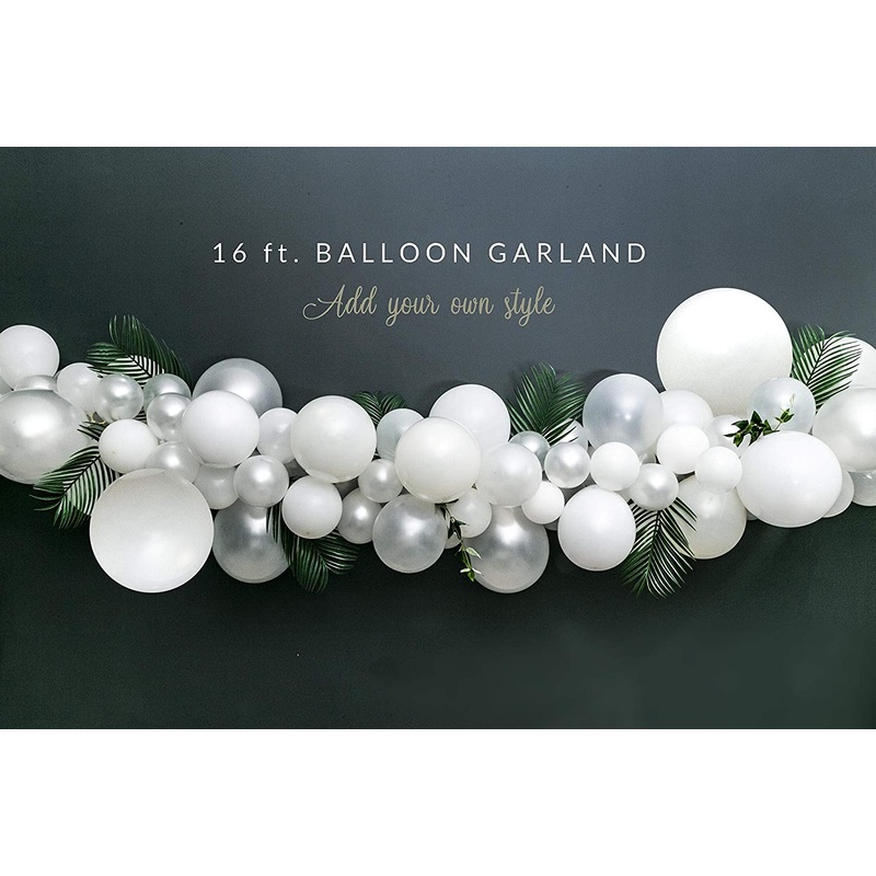 White Balloon Garland DIY Wedding Decoration Arch Kit -125 Pcs Mix Sizes With Tools