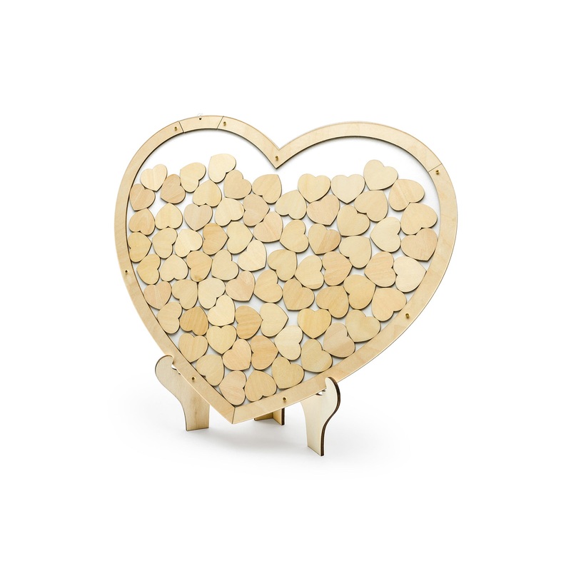 Wooden Heart Wedding Guest Book