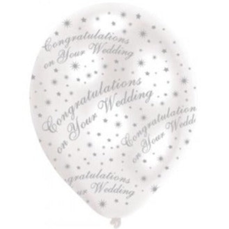 11'' Congratulations On Your Wedding Pearl White