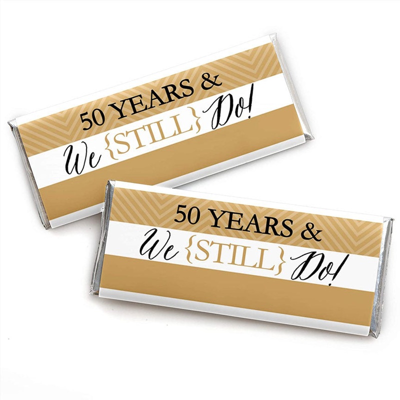 50th Wedding Anniversary Party Candy Bar Wrapper - Set of 24