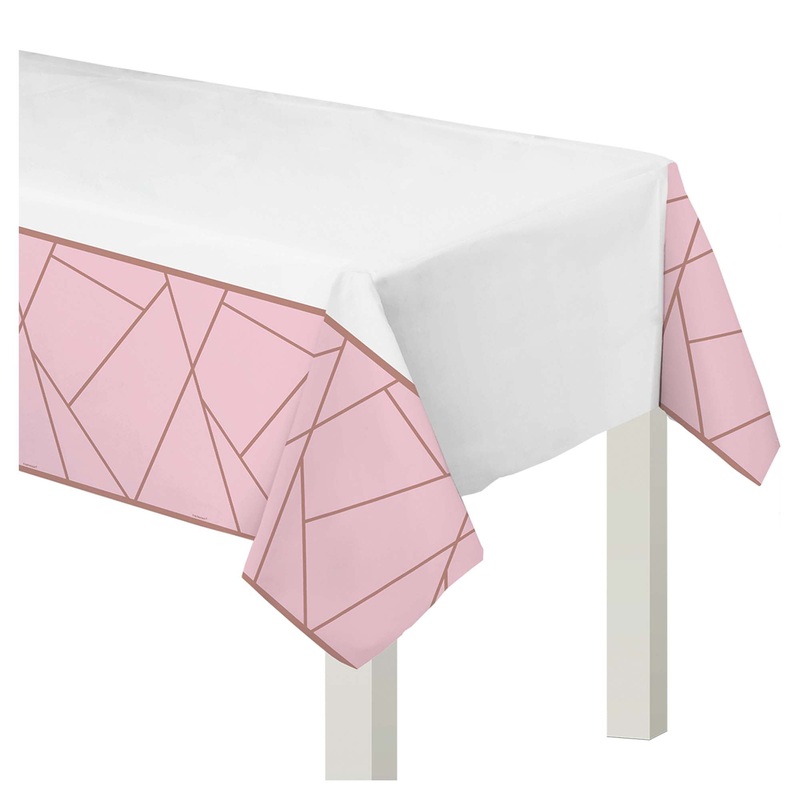 Blush Wedding Plastic 54" x 102"  Table Cover