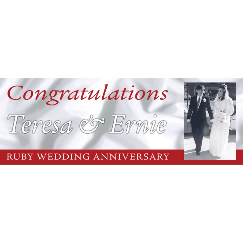 Congratulations On Your Ruby Wedding With Large Photo