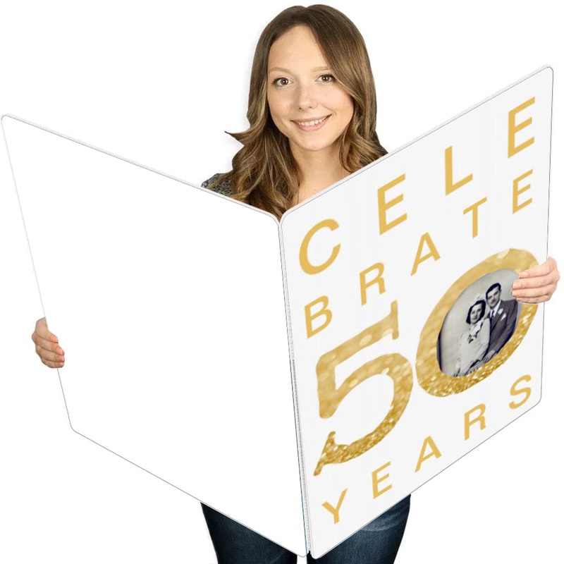 Custom 50th Gold Wedding Anniversary Giant Greeting Card - 16.5 x 22 inches