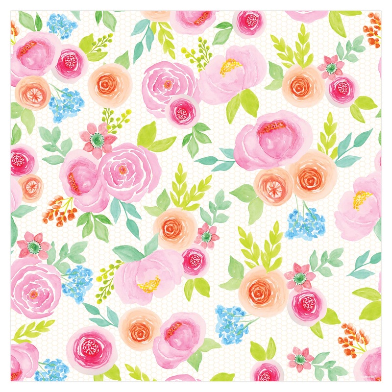 Floral Wedding  Printed Jumbo 16' x 30" Gift Wrap