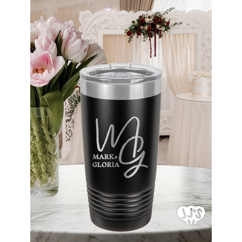 Gloriant Couple Monogram Custom Engraved Wedding Tumbler