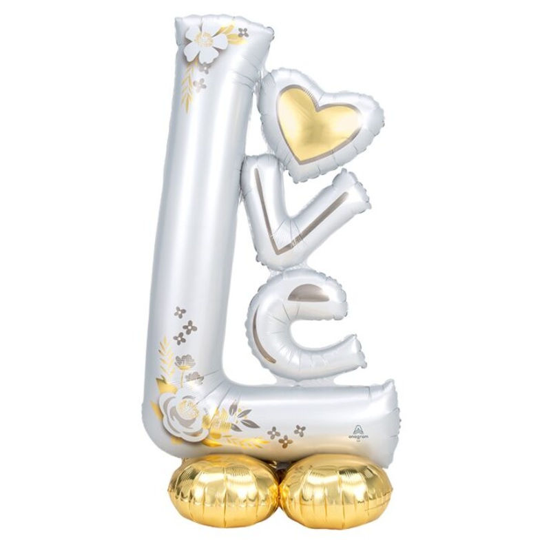 L-O-V-E Wedding 58" AirLoonz Floor Standing Mylar Balloon