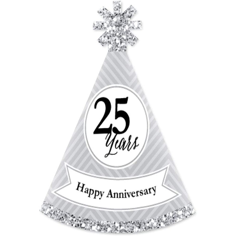 We Still Do - 25th Wedding Anniversary Party Hats - Set of 8