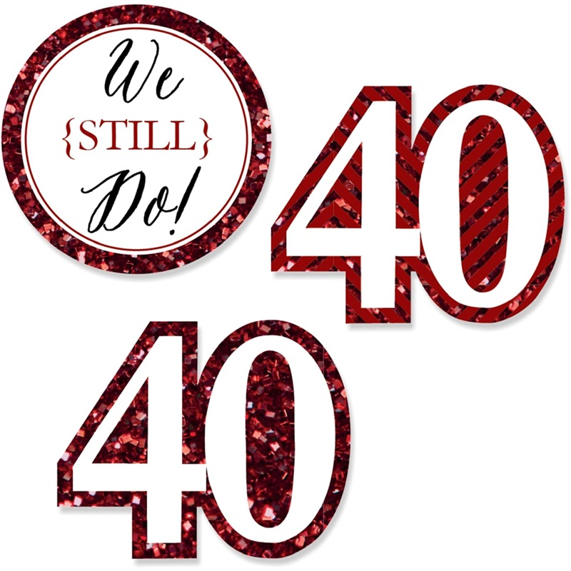 We Still Do - 40th Wedding Anniversary - DIY Shaped Party Cut-Outs - 24 Count