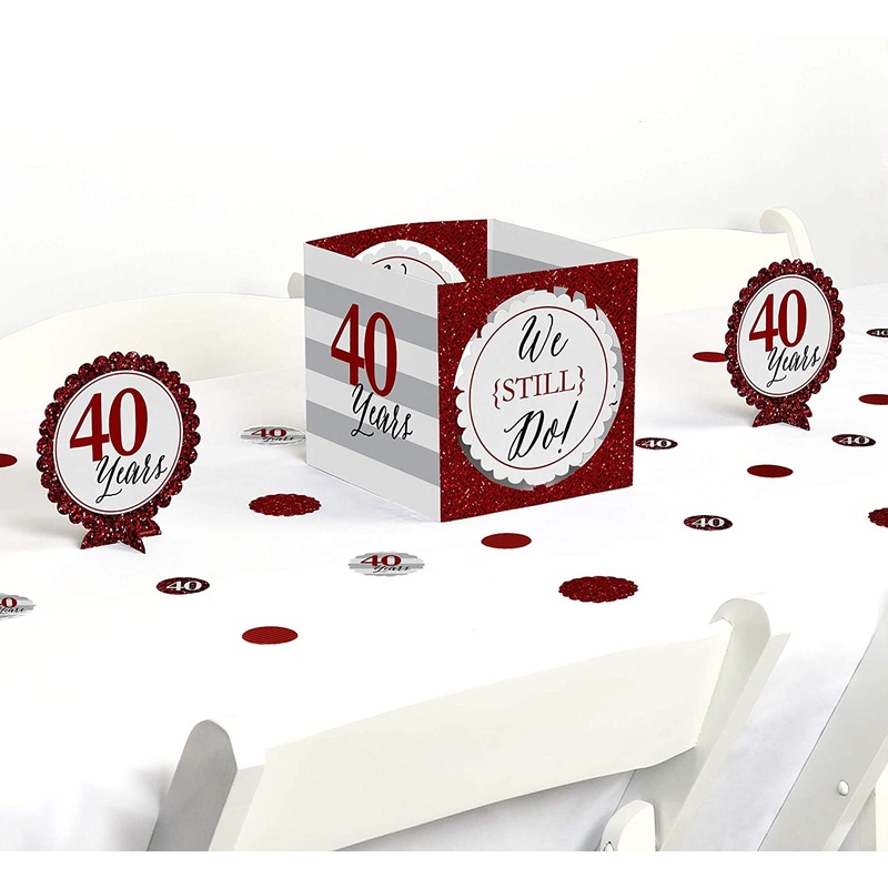 We Still Do - 40th Wedding Anniversary - Party Centerpiece & Table Decoration Kit