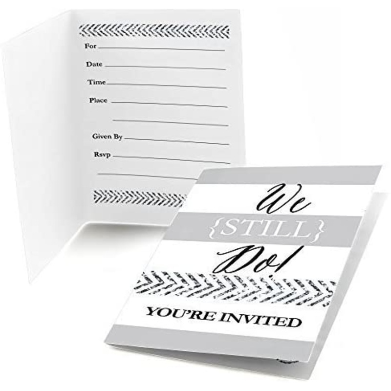 We Still Do - Wedding Anniversary - Fill In Wedding Anniversary Party Invitations (8 count)