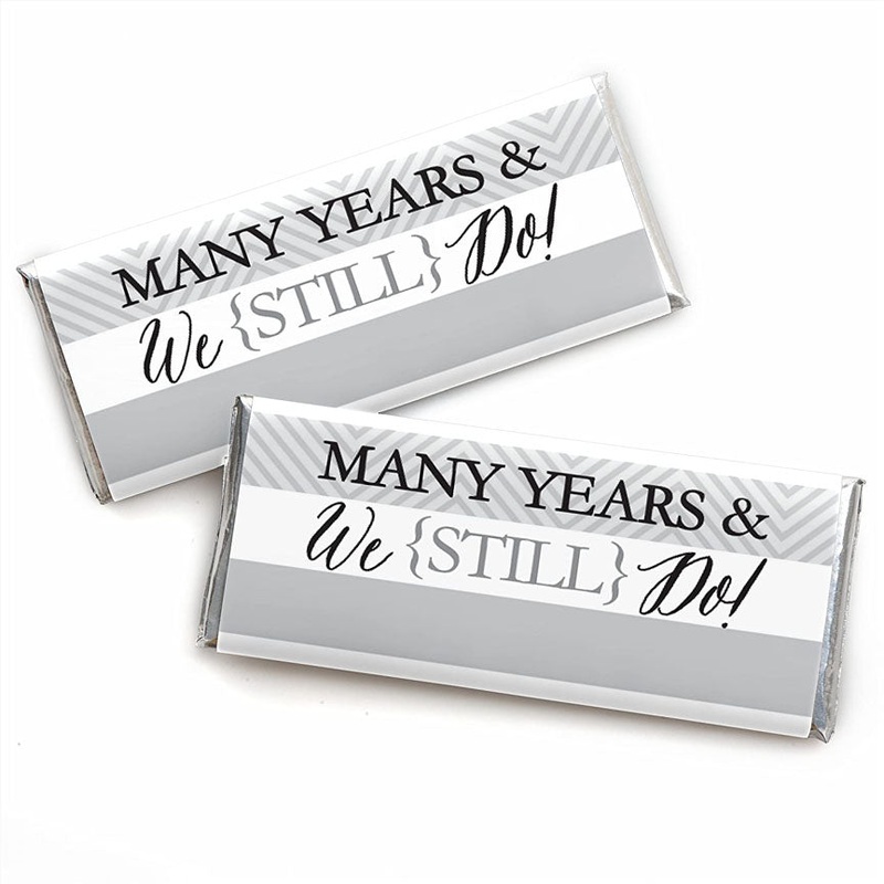 Wedding Anniversary Party Candy Bar Wrapper - Set of 24