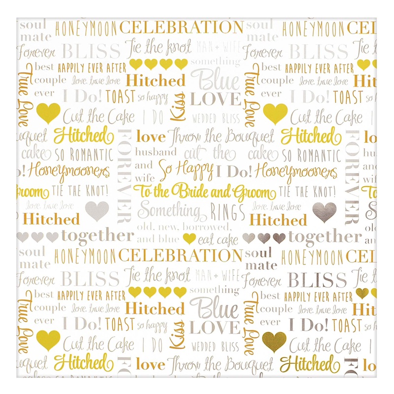 Wedding  Foil 12" x 30' Gift Wrap