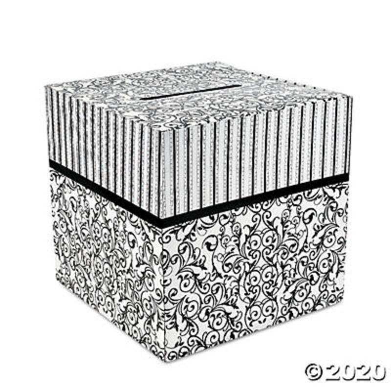 Black and White Wedding Card Box