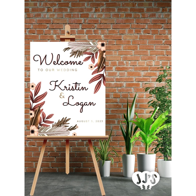 Boho Chic Wedding Entrance Sign Rustic Charm and Whimsical Elegance for Dreamy Bohemian Celebration.