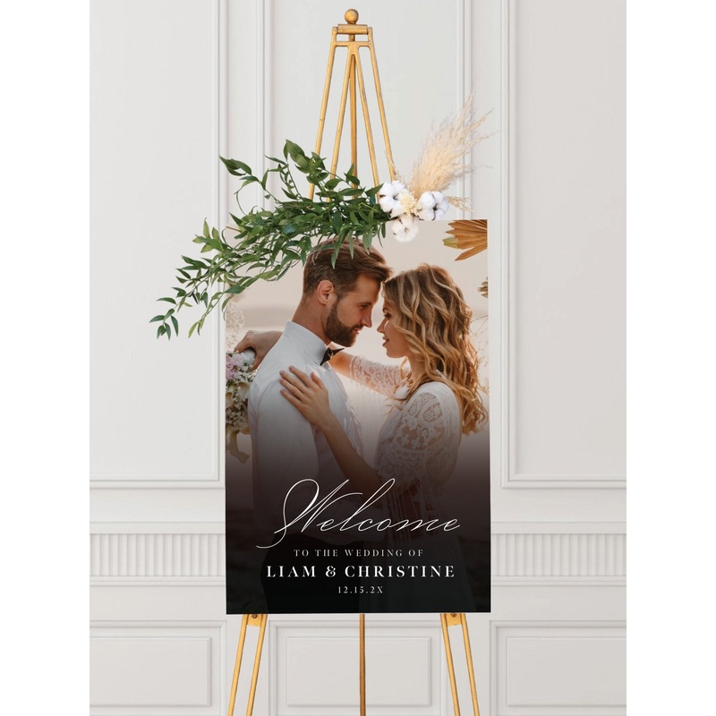 Color Portrait Wedding Welcome Sign