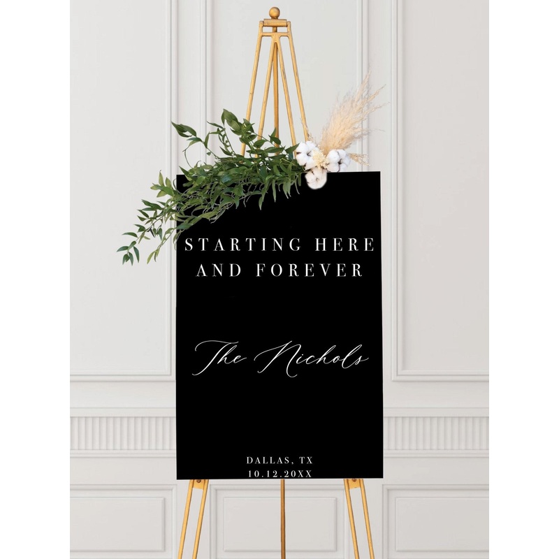 Forever Starts Here Wedding Welcome Sign