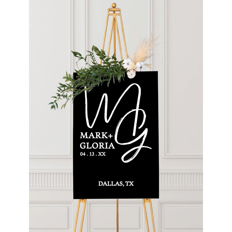 Gloriant Monogram Wedding Welcome Sign