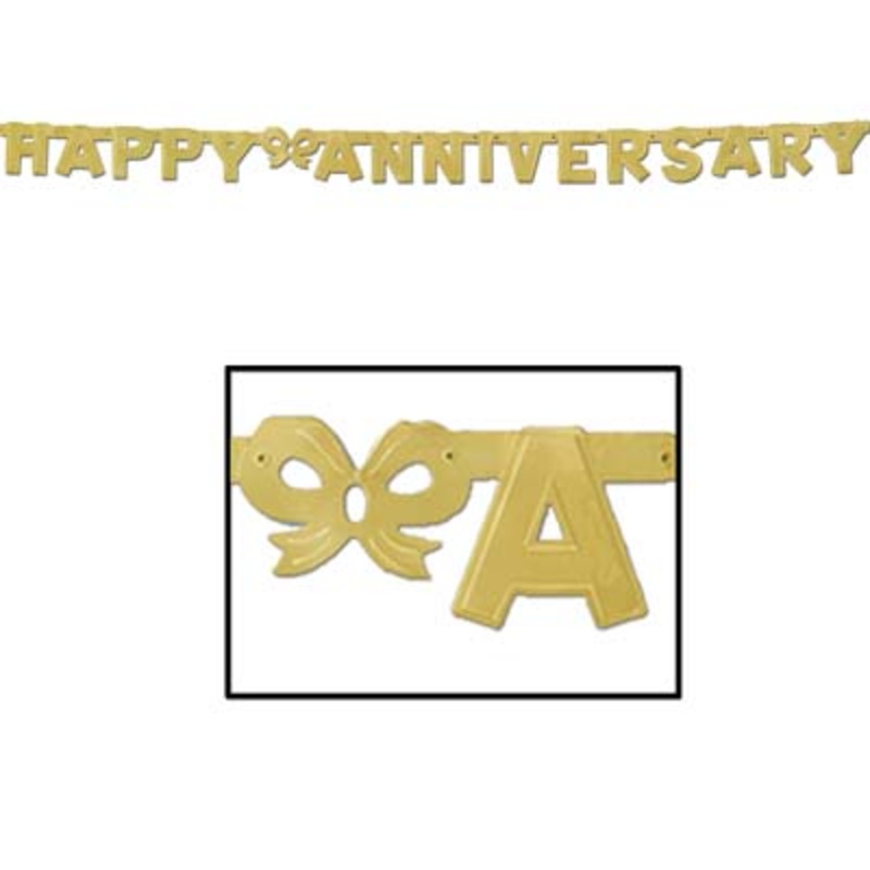 Gold Happy Anniversary Foil Banner | Anniversary