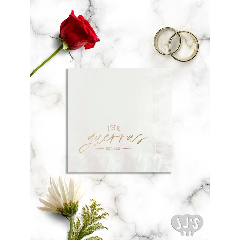 Haute Sir Name Custom Wedding Napkins