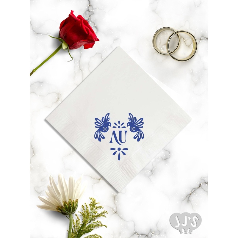 Mexican Love Birds Custom Wedding Napkins