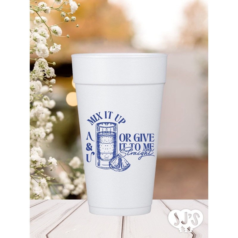 Mexican Love Birds Wedding - Give It To Me Straight Custom Foam Cups