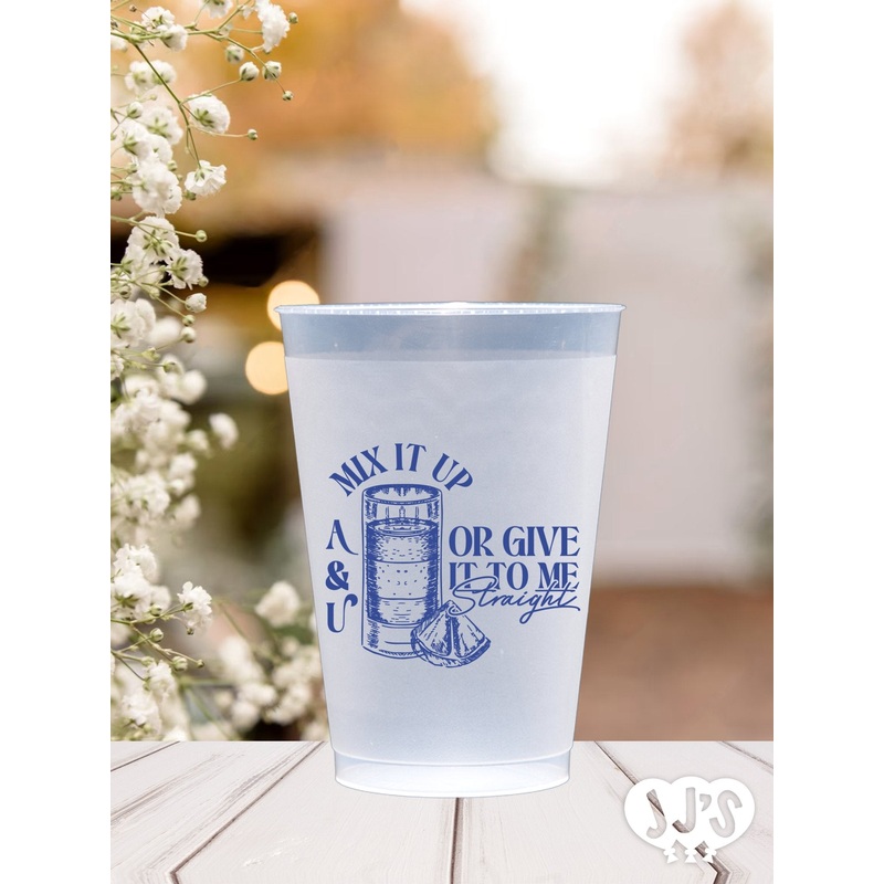 Mexican Love Birds Wedding - MixIt Up or Give It To Me Straight Custom Frosted Wedding Cups