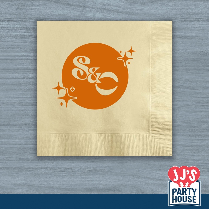 Personalized Disco Wedding Initials Party Napkins