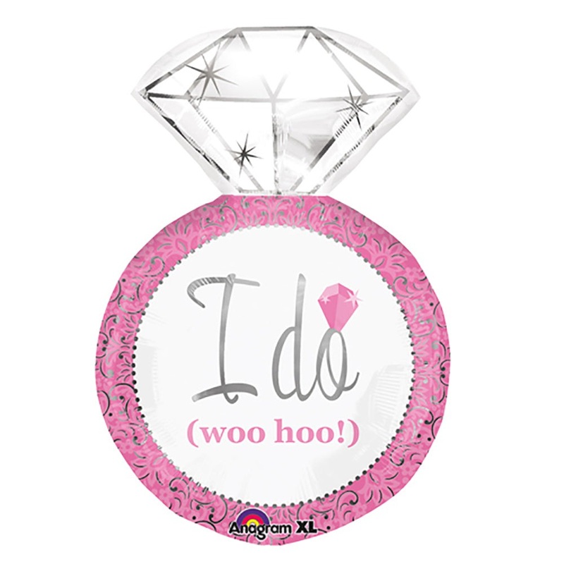 Pink I Do Woo Hoo Wedding Ring 27 Balloon