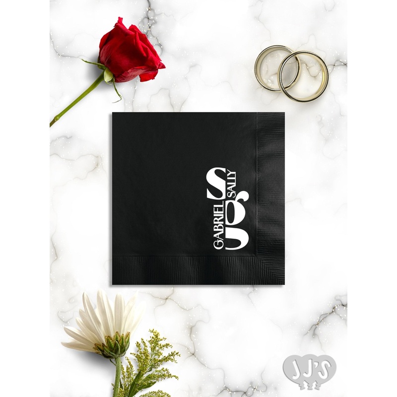 Stacked Couples Monogram Custom Wedding Napkins