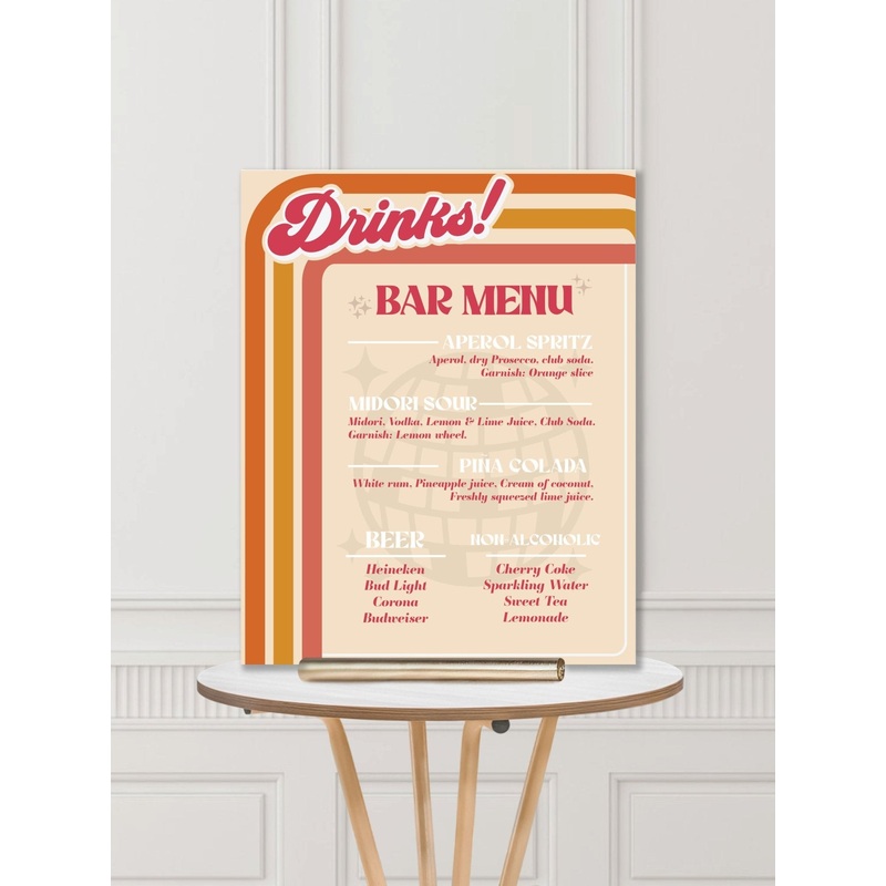 Wedding Bar Sign: Retro Disco Wedding