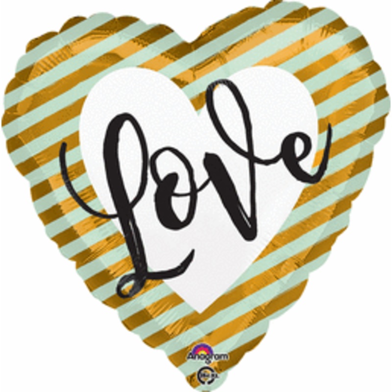 Wedding Love Stripes 17" Balloon
