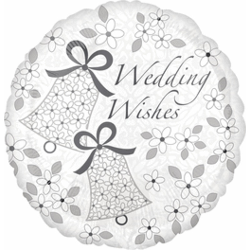 Wedding Wishes Bells 2 Sided 18" Balloon