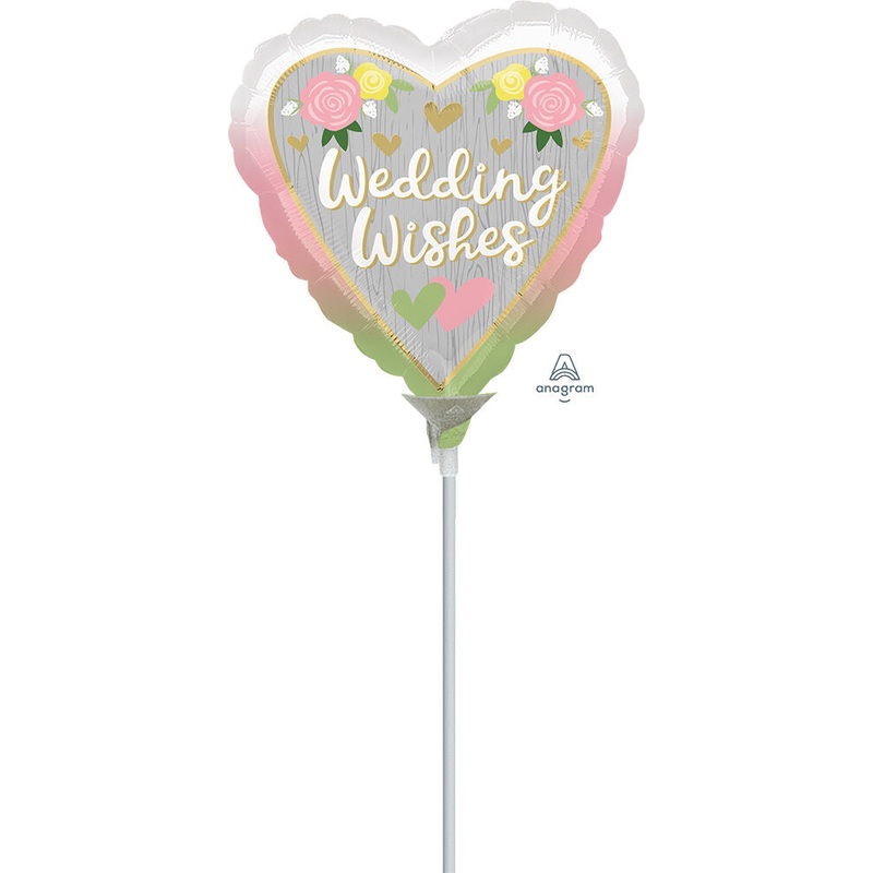 Wedding Wishes Ombre 9" Air-fill Balloon (requires heat sealing)