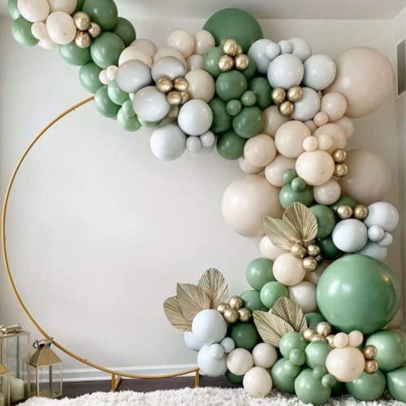 154pcs Avocado Green Balloon with Blush Balloons Gold Balloons and Macaron Gray Balloons for Wedding Birthday Party Baby Shower