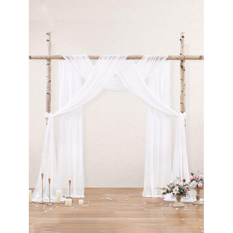 1pc Plain Decorative Background Cloth, 1.6x6m White Party Backdrop For Wedding