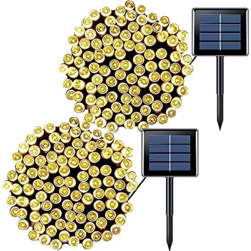 2Pcs Upgraded Solar String Lights for Christmas Outdoor Wedding Decorations