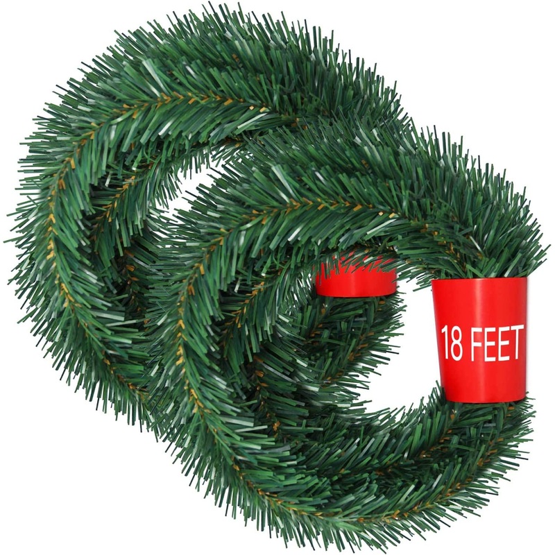 4 Strands Christmas Garland, Total 80 Feet Artificial Pine Garland Soft Greenery Garland for Holiday Wedding