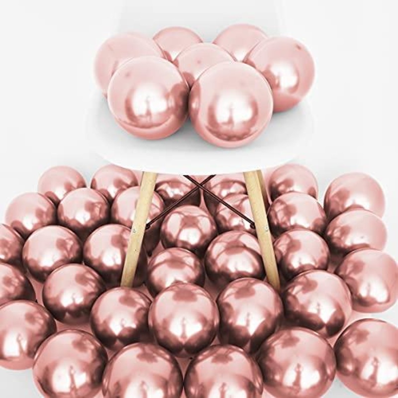 50 Pcs 5 Inch Metallic Rose Gold Balloons for Baby Bridal Shower Rose Gold Birthday Wedding Party Decorations