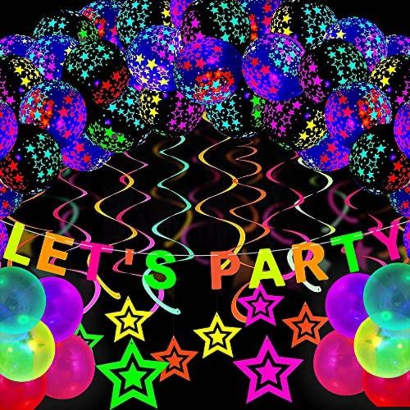78pcs Glow in the dark balloons party supplies for Graduation Wedding Party